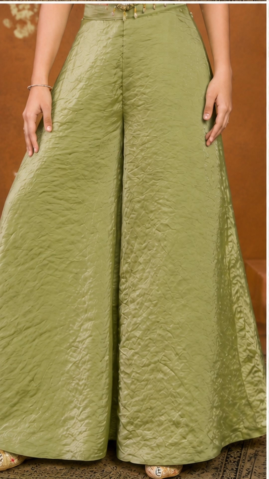Pistachio Pearl Embroidered Palazzo Set | 5Y to 9Y