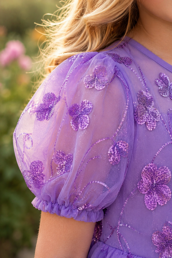 Pastel Lavender Floral Gown | 5Y to 11Y