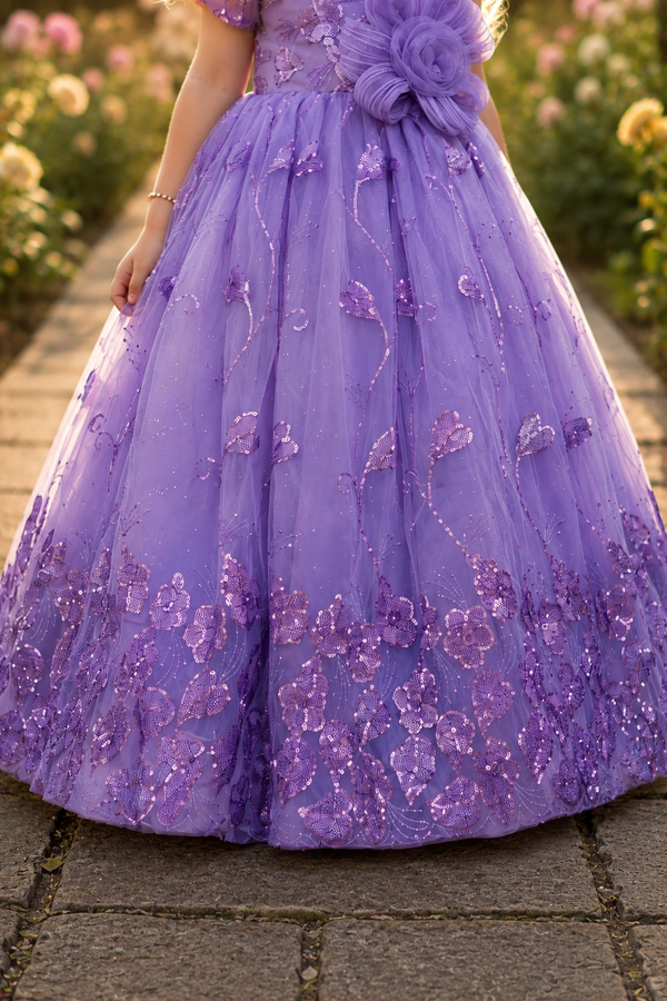 Pastel Lavender Floral Gown | 5Y to 11Y