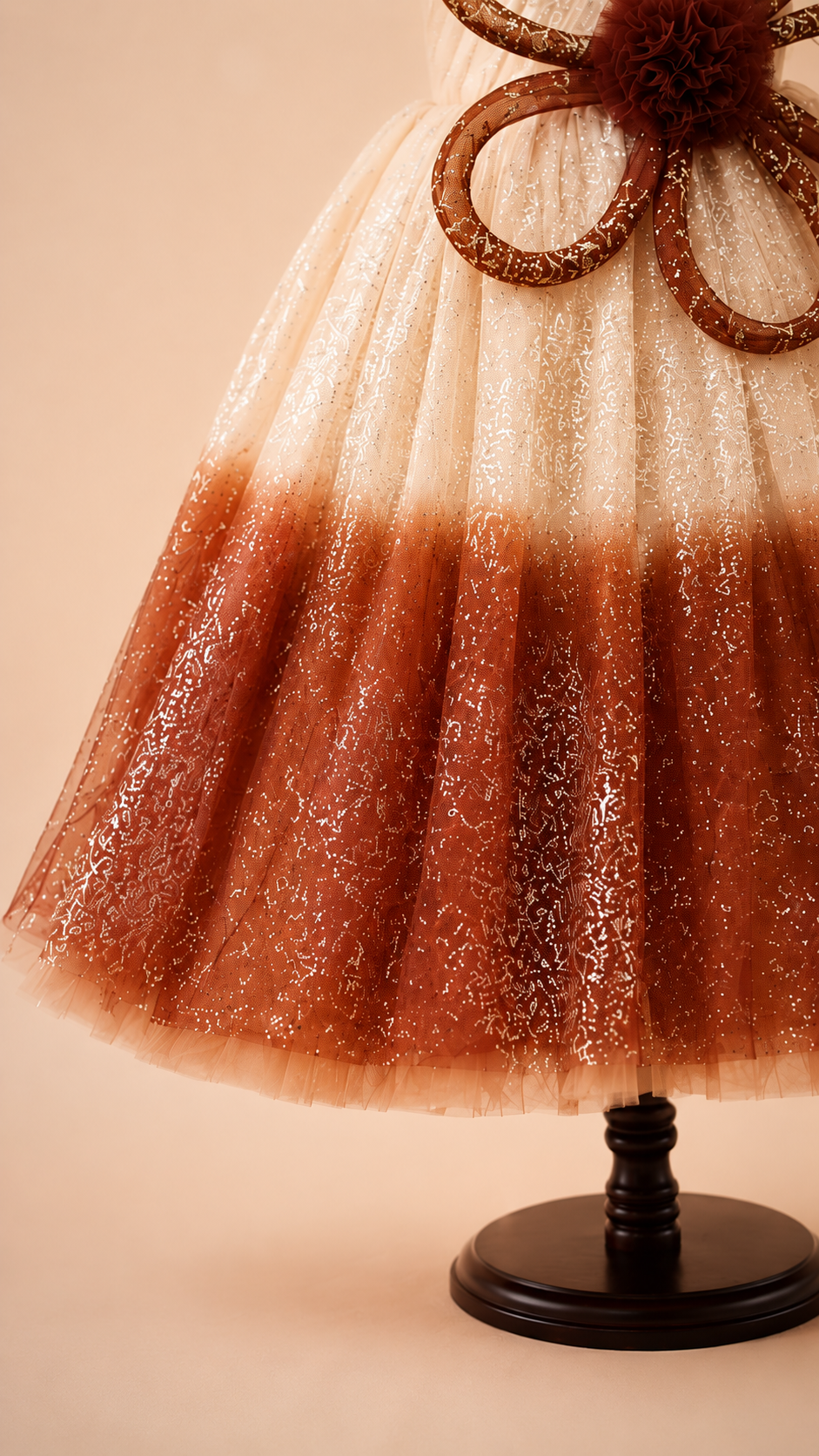 Brown ombré (Champagne to Chocolate Brown) Kids Party Party Wear Gown
