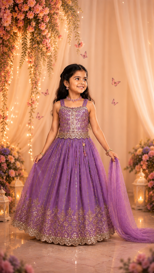 Royal Lavender Lehanga | 1Y to 7Y