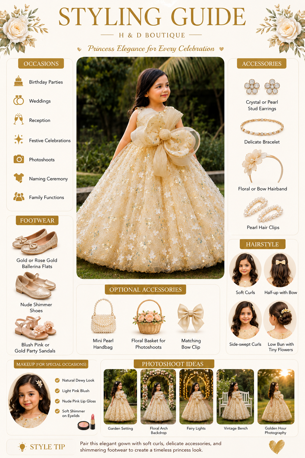 Ivory with Aqua blue Sequine Princess Gown | 3Y to 9Y