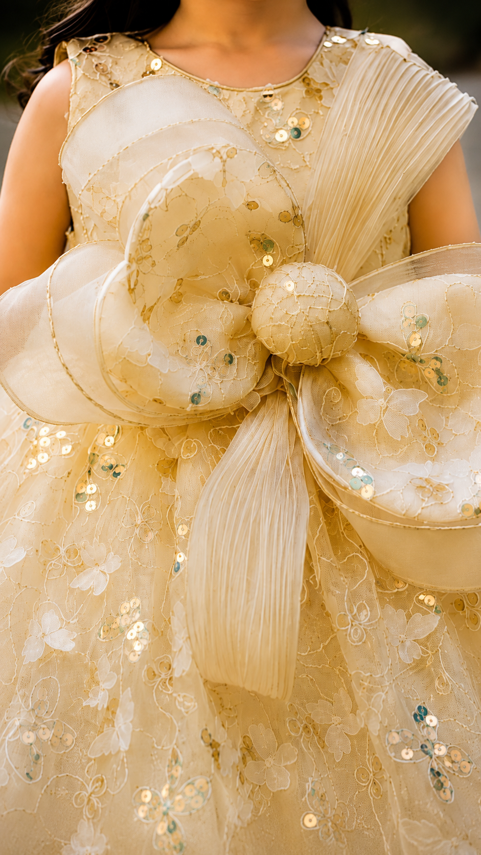 Ivory Blossom Princess Gown| Kids Party Wear
